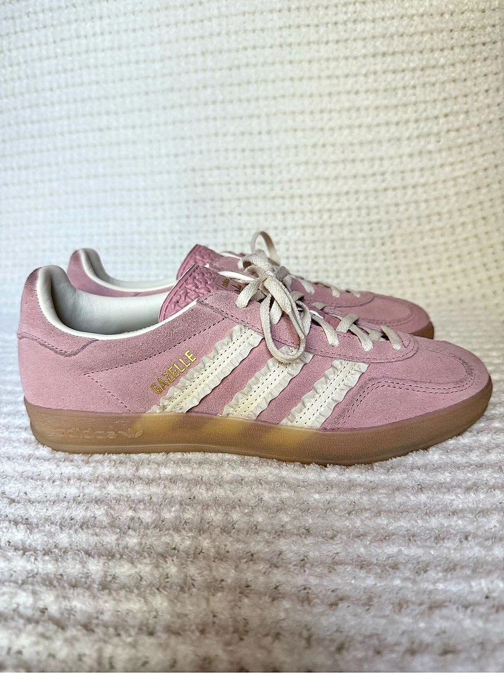 adidas Gazelle Indoor Wonder Mauve Pink Gum Shoes Size 8